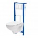 Set rezervor incastrat Link Cersanit, cu buton si vas wc suspendat Delfi
