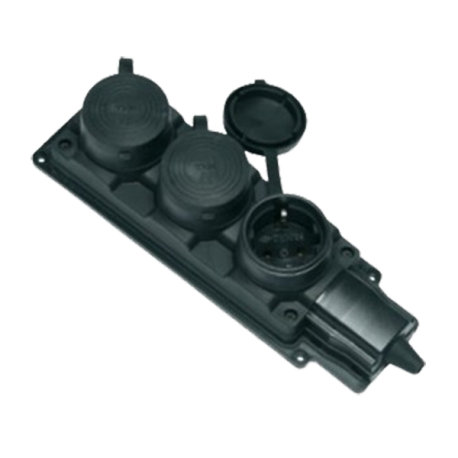 Priza tripla mobila cauciuc cu capac