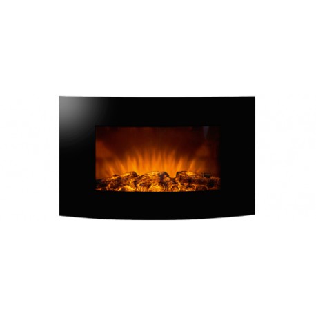 Semineu electric de perete, curbat, negru FKK 06