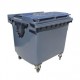 Container plastic negru cu capac drept 1100 L