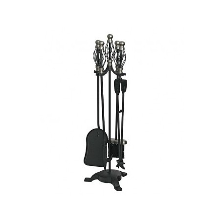 Set stativ 5 unelte pentru semineu, Strend Pro FT23SB, 66 cm, placat cu nichel