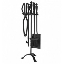 Set stativ 4 piese pentru semineu, sobe, 60cm, negru Strend Pro Homefire