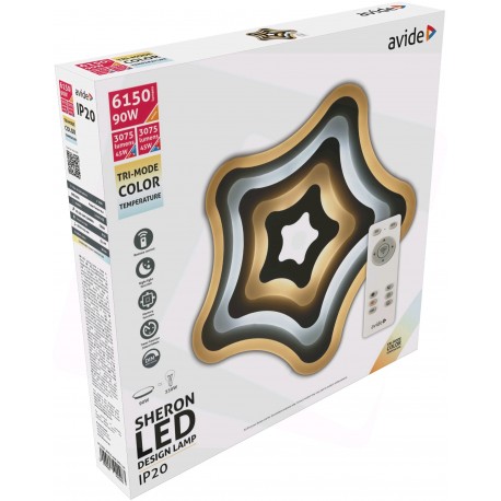 APLICA PLAFONIERA LED Avide Design Oyster Sheron 90W(45+45) with RF cu telecomanda