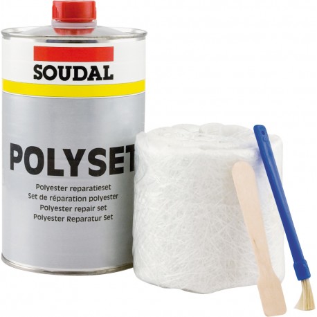 Chit reparatii soudal Polyset  1kg auto fibra de sticla+accesorii