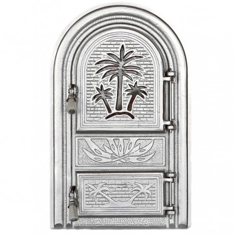 Usa semineu PALMIER G Silver, cu geam de protectie